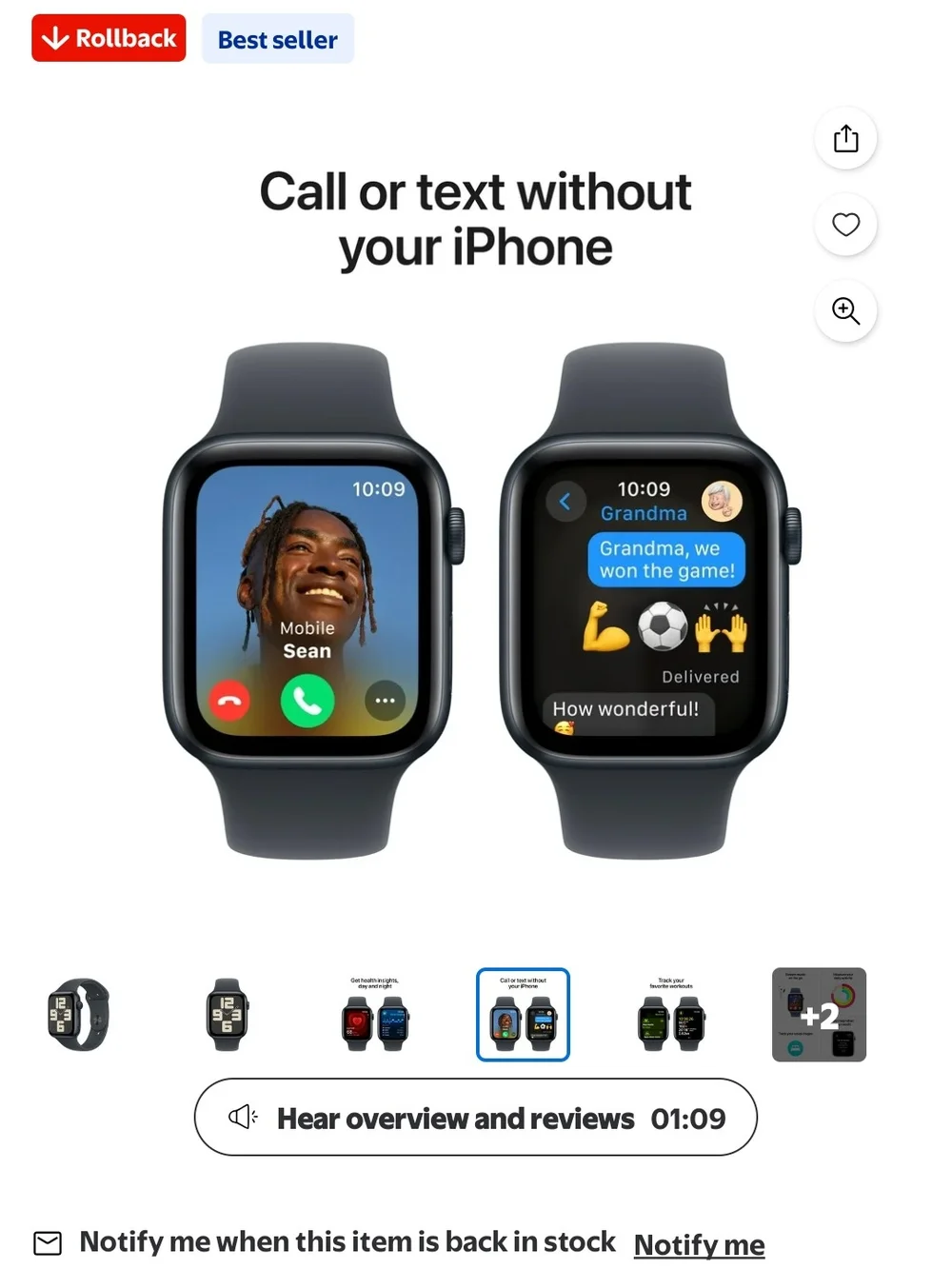 Apple Watch SE in Midnight with Midnight Sport Band